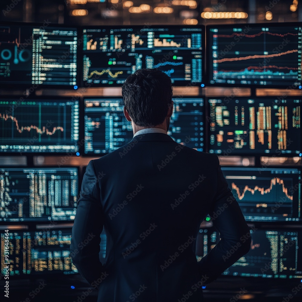 Stressed trader reacting to sudden stock market collapse Stressed trader reacting to sudden stock market collapse