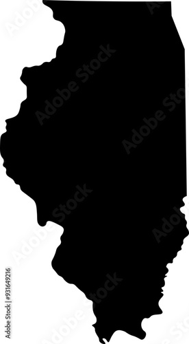Fotografie State of Illinois Silhouette Outline Graphic Design with Transparent Background