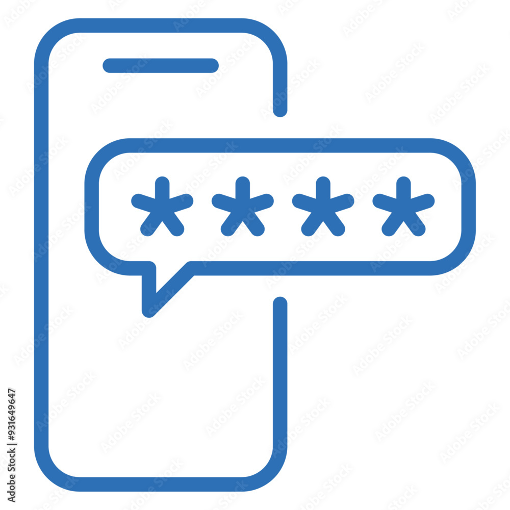 Fototapeta premium ワンタイムパスワード。本人認証のセキュリティ強化に関するの編集可能な線のベクターアイコンイラスト