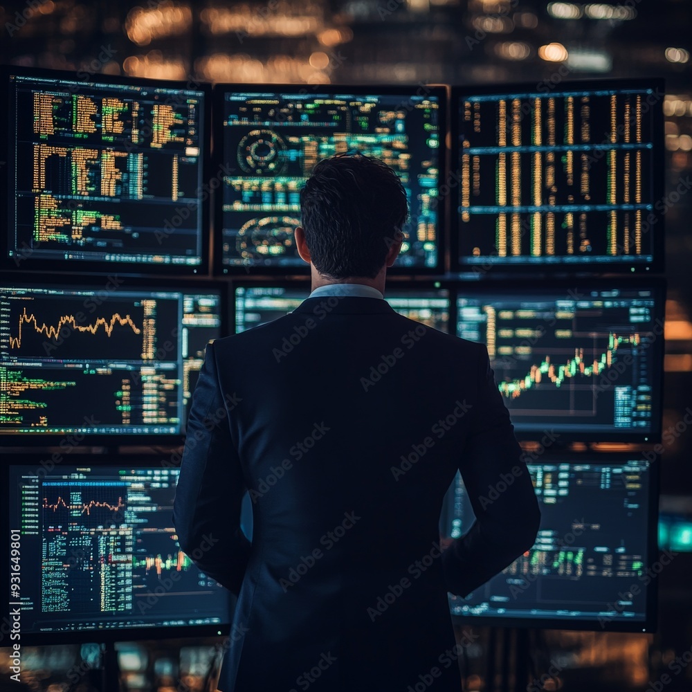 Stressed trader reacting to sudden stock market collapse