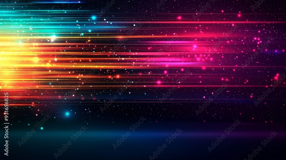 Obraz premium Vibrant digital abstract art featuring colorful streaks and light effects, perfect for creative backgrounds and modern designs.