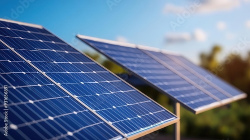 solar cell , 3D illustrtion, Selective focus on foreground, copy space for text, ultra HD,