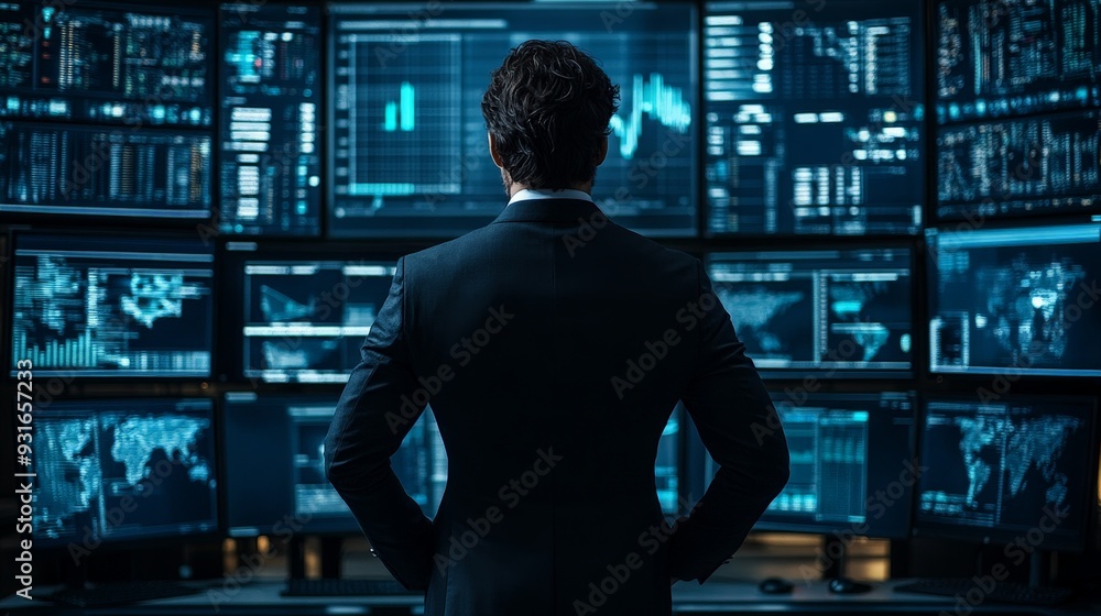 Stressed trader reacting to sudden stock market collapse Stressed trader reacting to sudden stock market collapse