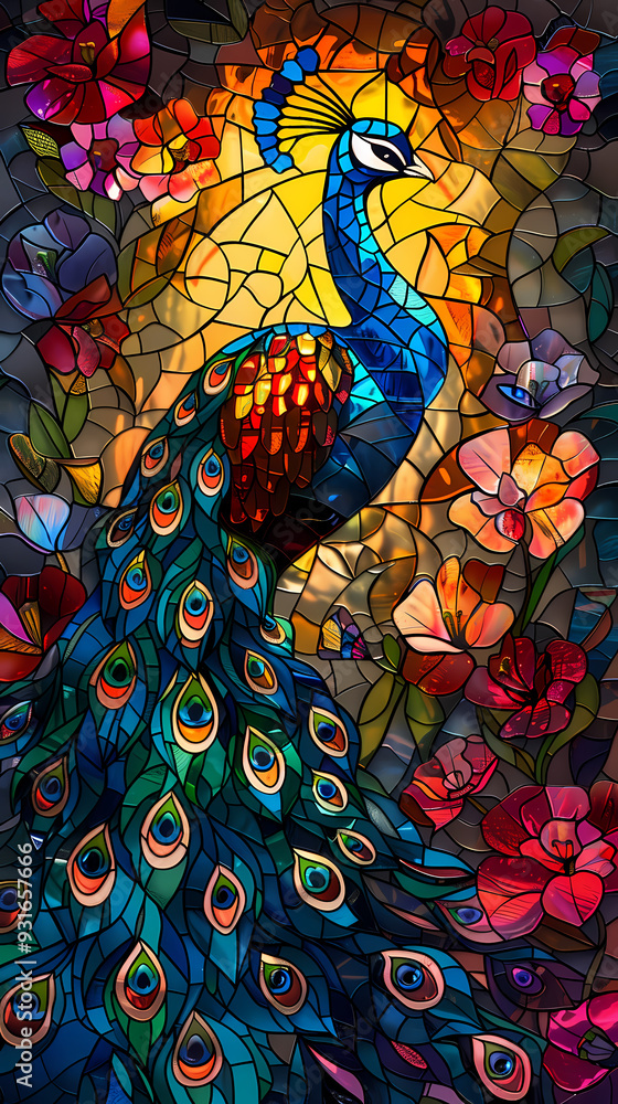 Art nouveau artistic image of peacock in a round shape,Luxurious peacock with an open tail,magnificent realistic peacock Art nouveau artistic image of peacock in a round shape,Luxurious peacock with an open tail,magnificent realistic peacock
