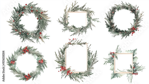 Christmas wreath set framers for images