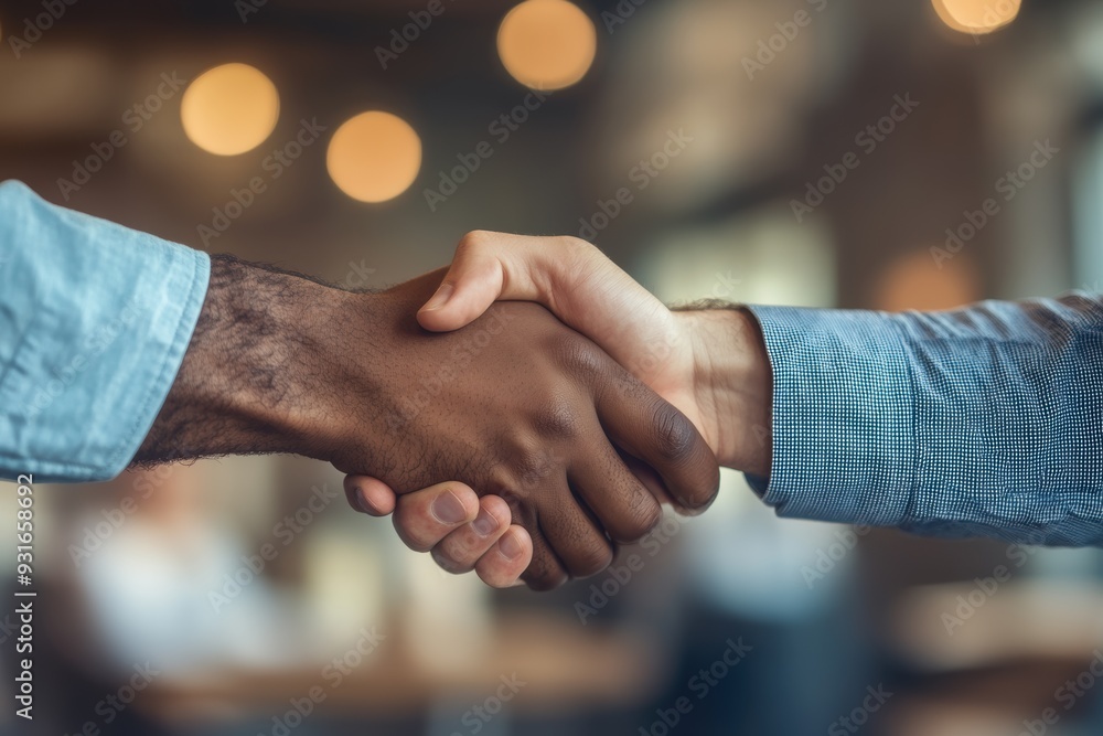 A close-up of two hands shaking, symbolizing agreement or partnership, set against a softly blurred background with warm, glowing lights A close-up of two hands shaking, symbolizing agreement or partnership, set against a softly blurred background with warm, glowing lights