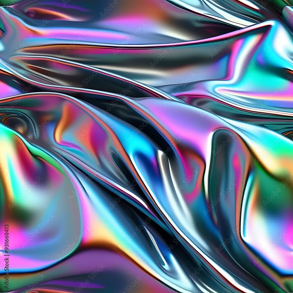 Processed collage of Iridescent fabric trendy cloth holographic texture. Background for banner, backdrop or texture for 3D mapping Processed collage of Iridescent fabric trendy cloth holographic texture. Background for banner, backdrop or texture for 3D mapping