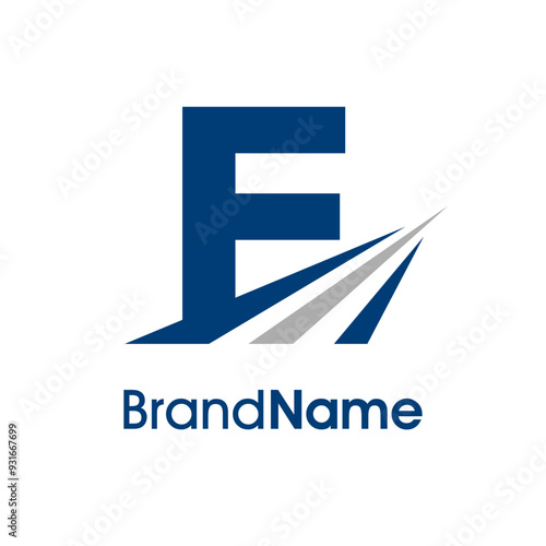 Simple Initial F Road Logo