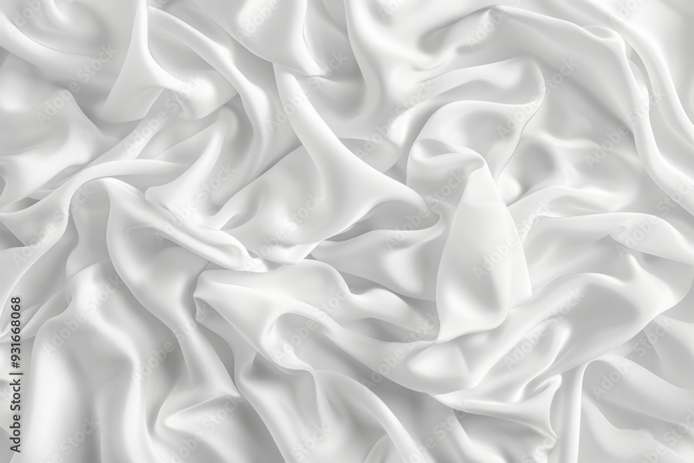 White Silk Fabric Background with Soft Smooth Texture and Flowing Waves of Light and Shadow White Silk Fabric Background with Soft Smooth Texture and Flowing Waves of Light and Shadow