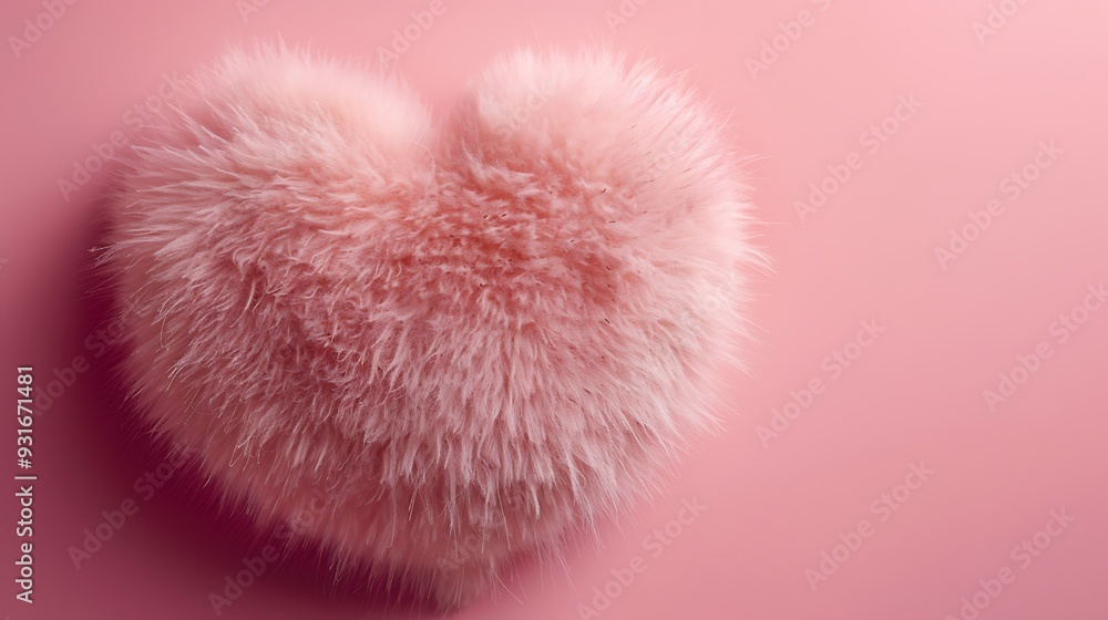 Fluffy heart shape valentines day concept