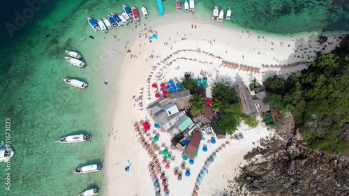 Koh Khai Nok, Khai Nai, near Koh Phi Phi, Thailand's quiet island, white sandy beaches, crystal clear emerald waters, abundant coral reefs and fish. High quality 4k footage