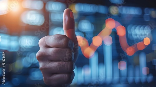 Thumb Up with Rising Financ...