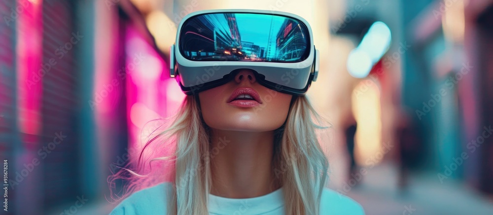 Blonde Gamer Girl Explores Exciting VR Gadgets in Trendy Street Style with 3D Glasses and Amazing Tech Adventures Blonde Gamer Girl Explores Exciting VR Gadgets in Trendy Street Style with 3D Glasses and Amazing Tech Adventures