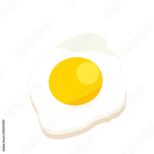 fried egg on a white background