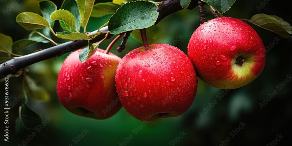 Red Apples with Dew Drops Red Apples with Dew Drops