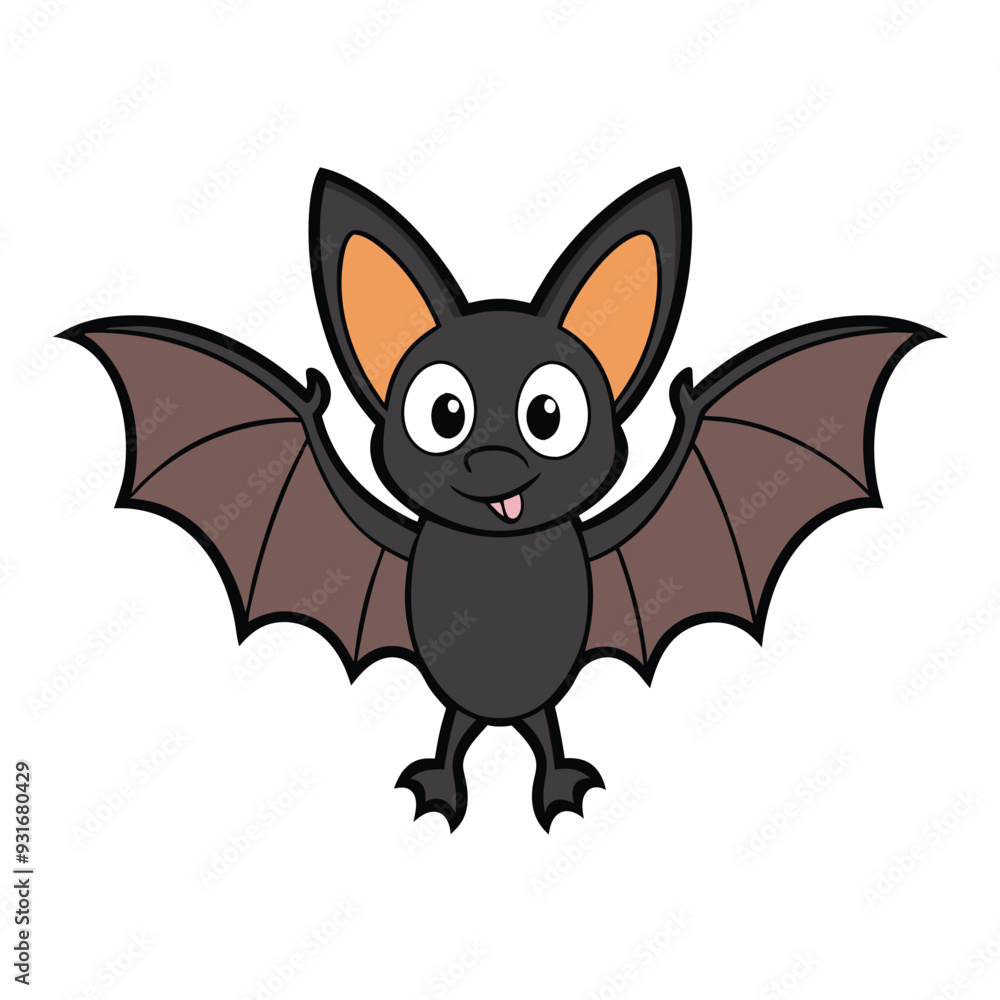 cute bat on white background. animal cartoon vector illustration cute bat on white background. animal cartoon vector illustration