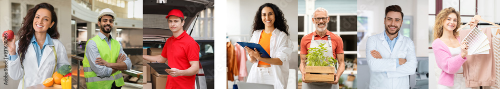 © Prostock-studio - A diverse group of people in various occupations. All of the individuals in the image are smiling and appear to be enjoying their work. © Prostock-studio - A diverse group of people in various occupations. All of the individuals in the image are smiling and appear to be enjoying their work.