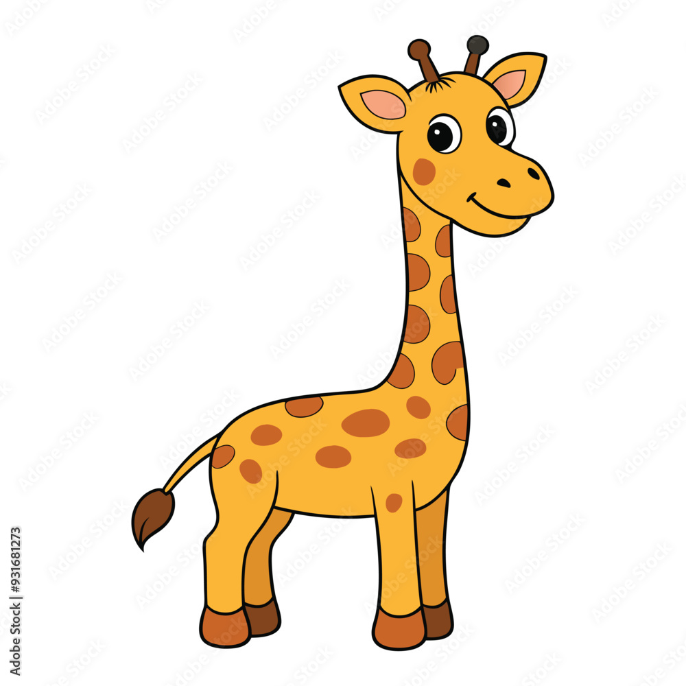 cute giraffe on white background. animal cartoon vector illustration cute giraffe on white background. animal cartoon vector illustration