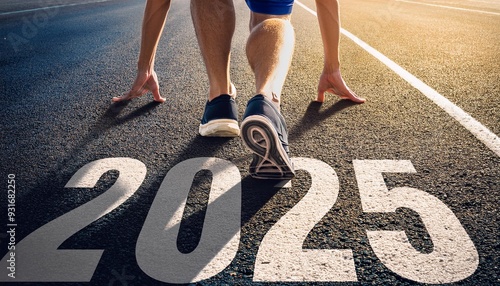 2025, start, new year, challenge, hope, passion, health, running, preparation photo