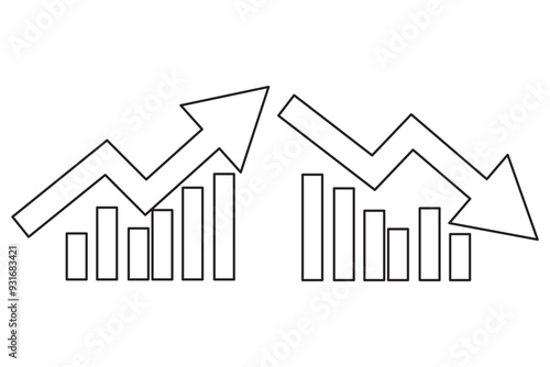 Cost increase vector flat icons. Money increase vector icons
