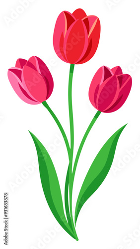 Wallpaper Mural bouquet of pink tulips Torontodigital.ca