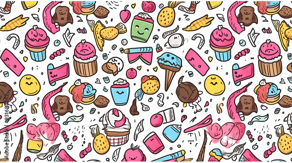 Birthday party time seamless pattern vector image Birthday party time seamless pattern vector image