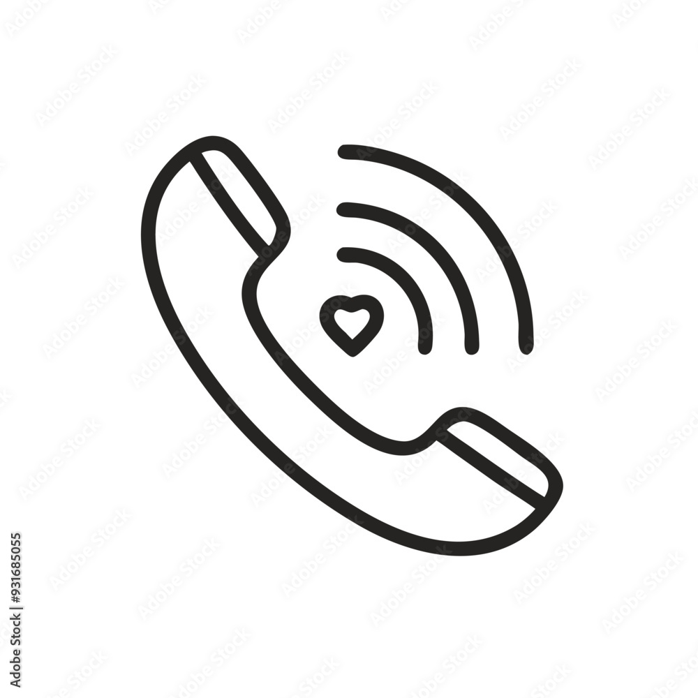 a phone icon with heart