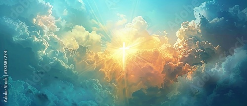 Christian Faith concept of Divine Majesty beautiful background.