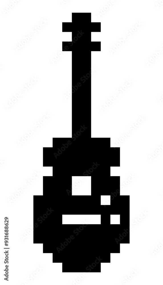 guitar icon logo pixel art design. sticker cartoon pixel. musical retro pixel art. guitar icon logo pixel art design. sticker cartoon pixel. musical retro pixel art.