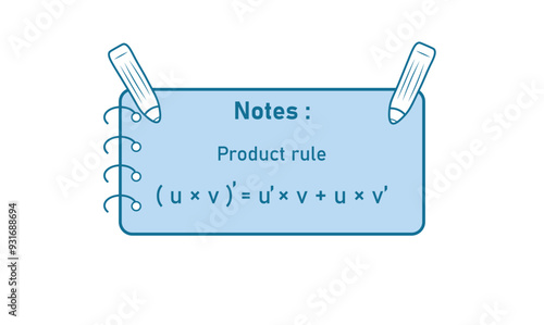 Product rule for differentiation in mathematics.