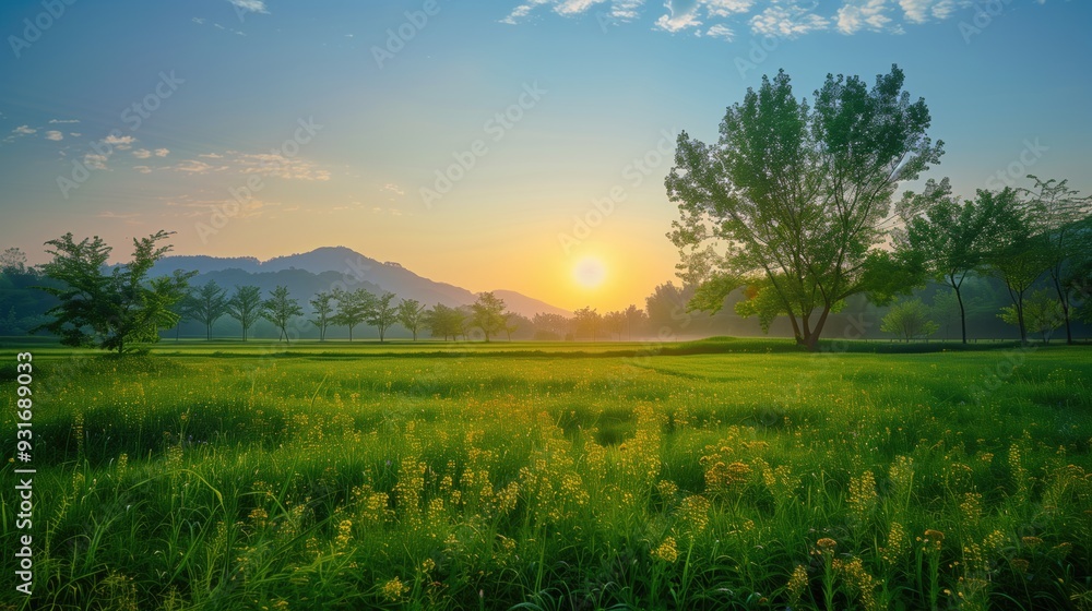 Obraz premium Free good morning scene wallpaper background photo