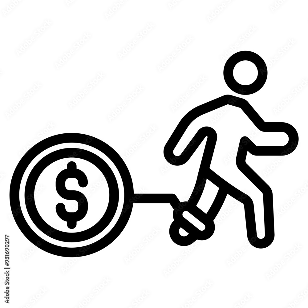 man bringing dollar money icon man bringing dollar money icon