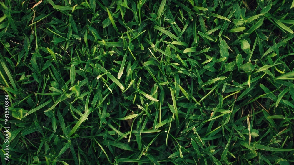 Close-up of healthy green grass with intricate details, ideal for a nature-inspired background with space for text. Close-up of healthy green grass with intricate details, ideal for a nature-inspired background with space for text.