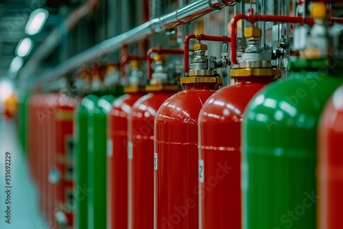 A fire suppression system used in a fire extinguishing system in an office building.