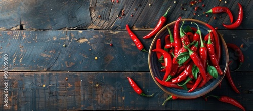 Vibrant chili peppers in a ...