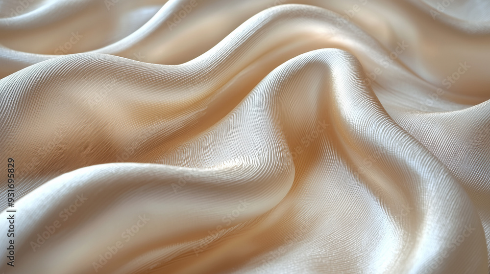 Obraz premium A close-up of a luxurious silk fabric, capturing the smooth texture and elegant folds, with a soft-focus background.