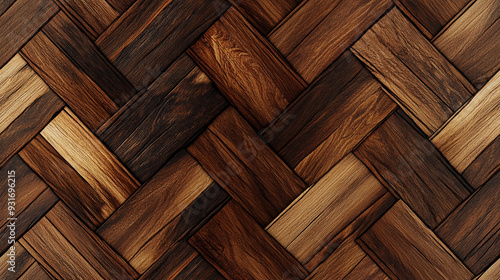 Wooden herringbone pattern.