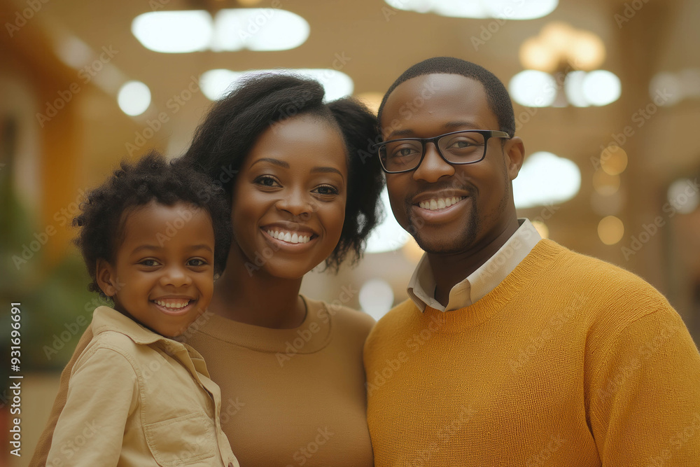 Happy African American Family Shopping Happy African American Family Shopping