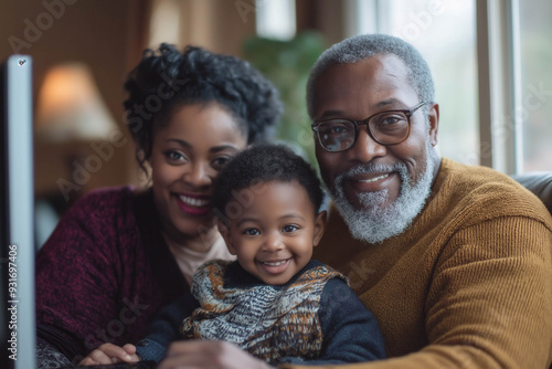 Happy Family Watching Tv An...