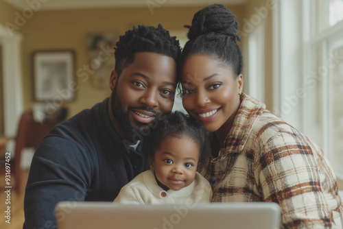 Happy Family Watching Tv An...