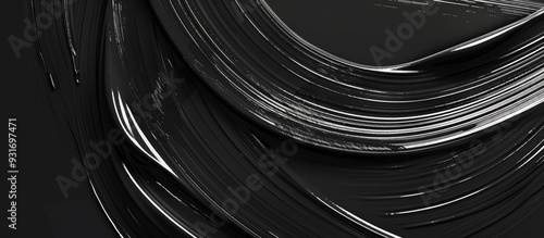 Black curved brushstroke te...