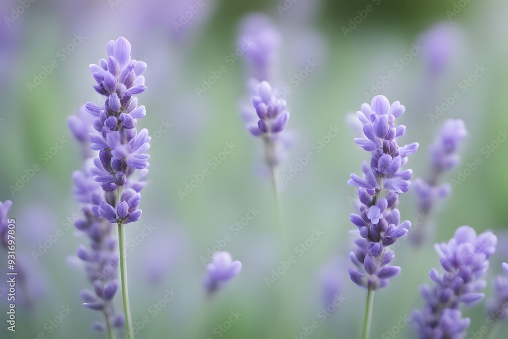 A close up of lavender flowers with soft purple and green bokeh in the background, Ai Generated A close up of lavender flowers with soft purple and green bokeh in the background, Ai Generated
