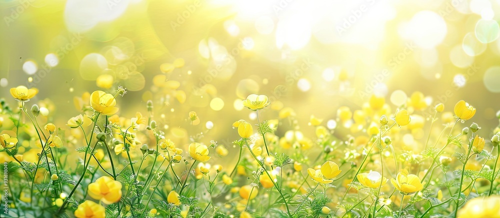 Spring backdrop featuring lovely yellow flowers. with copy space image. Place for adding text or design Spring backdrop featuring lovely yellow flowers. with copy space image. Place for adding text or design