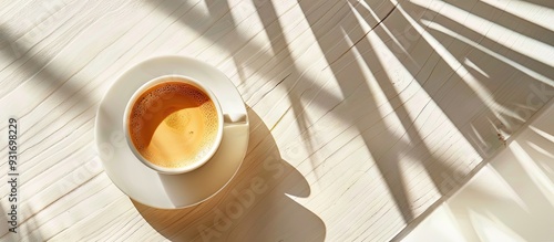 Top view of a white coffee ...