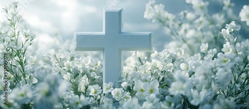 Outdoor religious cross sur...