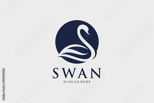 Swan logo design vector illustration with creative idea