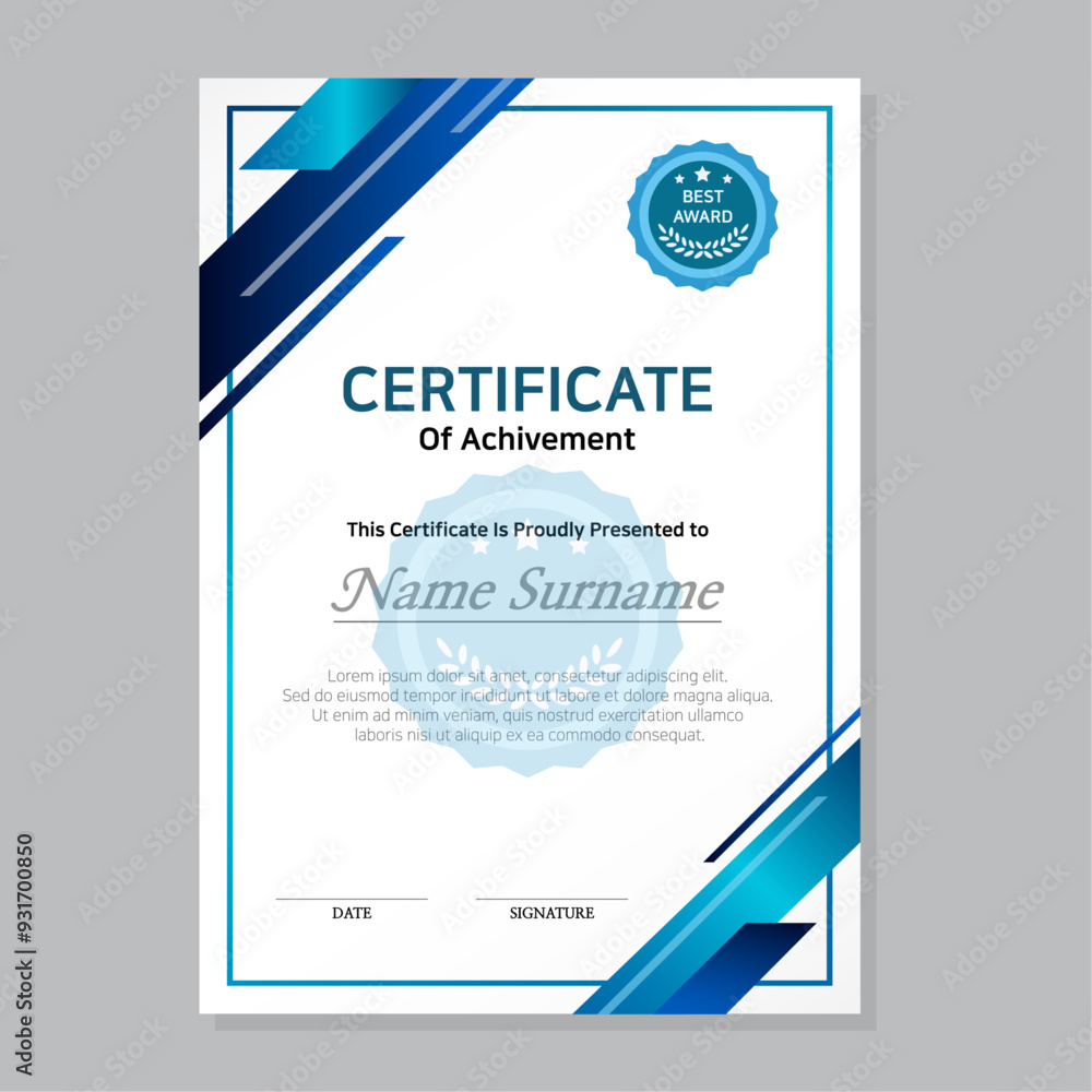 Obraz premium certificate image and border image