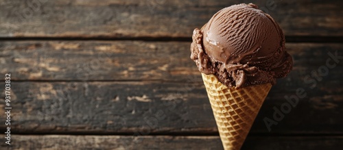 Chocolate ice cream in a wa...