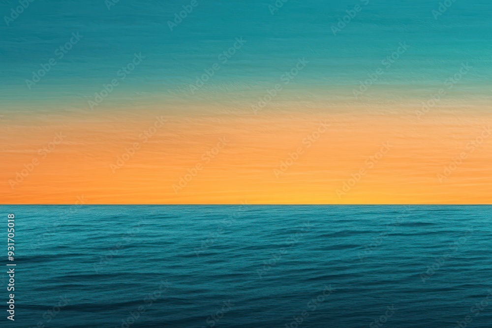 A gradient moving from a warm orange to a cool teal with a subtle grain effect, resembling a sunset over the ocean.