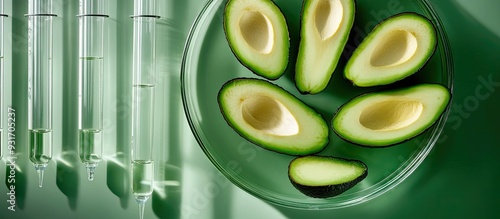 Fresh avocado slices arrang...